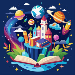 The magical world of books. Knowledge and exciting adventures.