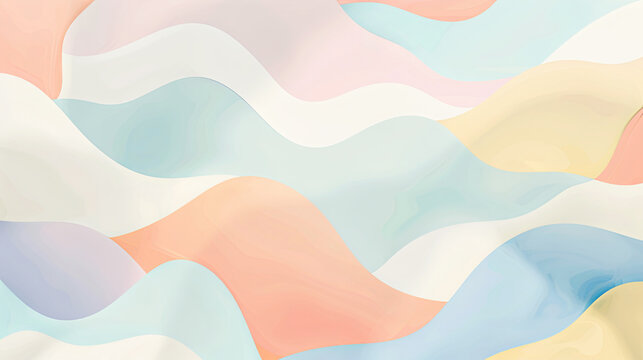 Fototapeta Artistic abstract background in cloisonnism style with soft pastel colors