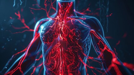 Vibrant Blood Flow: Understanding Cardiovascular Intensity and Determination through Imaging - Ideal for Medical Imaging and Diagnostic Websites