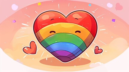 Fototapeta premium Rainbow Heart Pride Pixel Clipart - LGBTQ Flag Design for Digital Illustrations, Vector Graphics