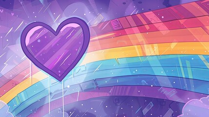 Pixelated Rainbow Heart Pride Clipart - Retro Digital Illustration in Vector Format