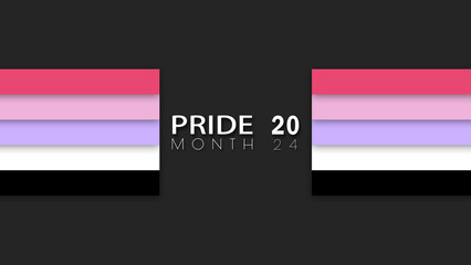 Fototapeta premium Happy Pride Month Reciprosexual Pride Flag Horizontal Wall Background