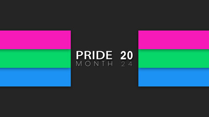 Happy Pride Month Polysexual Pride Flag Horizontal Wall Background