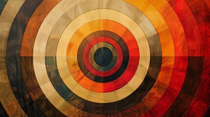 Geometric abstract design featuring concentric circles in warm, earthy colors, creating a harmonious feel