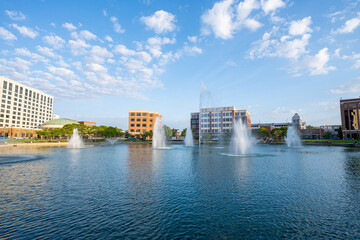 Newport News, Virginia City Center and Pond
