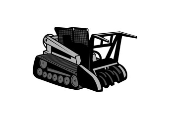 Skid Steer Mulcher Design Illustration vector eps format , suitable for your design needs, logo, illustration, animation, etc.