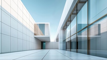 Obraz premium Minimalist geometric architectural elements, abstract buildings.