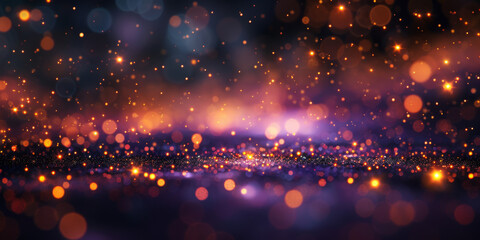 Obraz premium background of abstract glitter lights. purple, gold and black banner