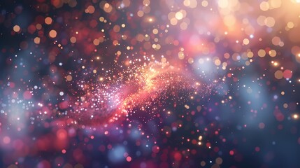 Fototapeta premium A scene of a particle drizzle, with a background of particles of matter and energy