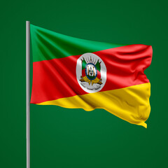 waving flag of Rio Grande do Sul state from Brazil