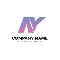 Letter NY logo design, vector logo design 