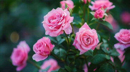 Beautiful and Fresh Bunch of Pink Rose Flower with Shades