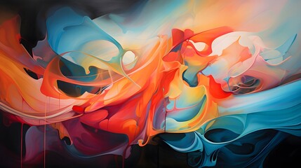 Obraz premium Abstract Digital Art with Swirling Colors and Gradient Effects