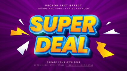 Dynamic Super Deal Text Effect, Editable Vector for Sales and Advertising