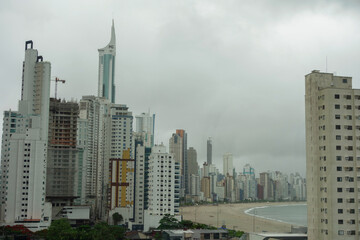 Naklejka premium panoramic of Balneario Camboriu, cityscape and sea. Santa Catarina, Brazil