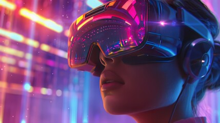 With a forward-thinking approach, a skilled investor embraces VR technology, utilizing specialized goggles to explore the metaverse and virtual reality landscape