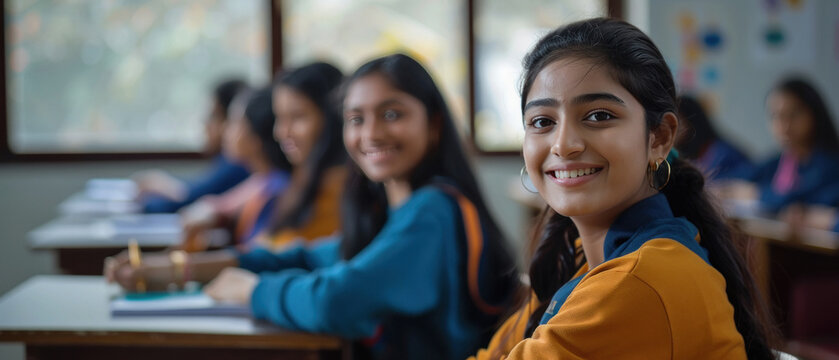 indian college student in the class