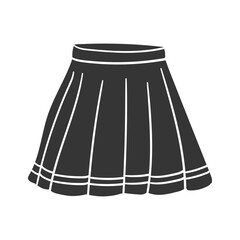 Cheerleader Skirt. Icon Silhouette Illustration. Clothes Vector Graphic Pictogram Symbol Clip Art. Doodle Sketch Black Sign.