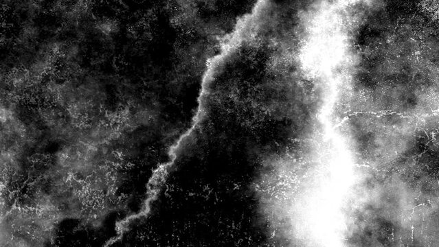 Abstract stop motion dark background with grunge texture with black flickering and floating digital dark dust animation in black, dirt, grain, goth vintage wall with horror scratches.	
