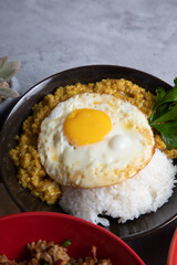 Quinua quinoa stew with cheese and fried egg peru peruvian andean food