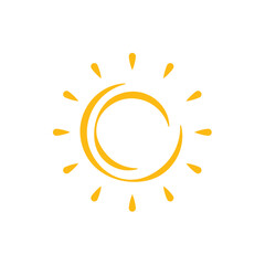 Sun logo design, vector logo design, illustration 
