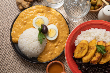 Aji de gallina chicken cream plate lunch dish peru peruvian food