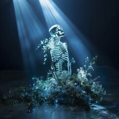 Spirit's Illumination. Skeleton with Organic Outgrowths