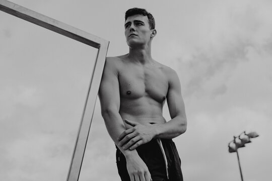 Athletic guy without a shirt