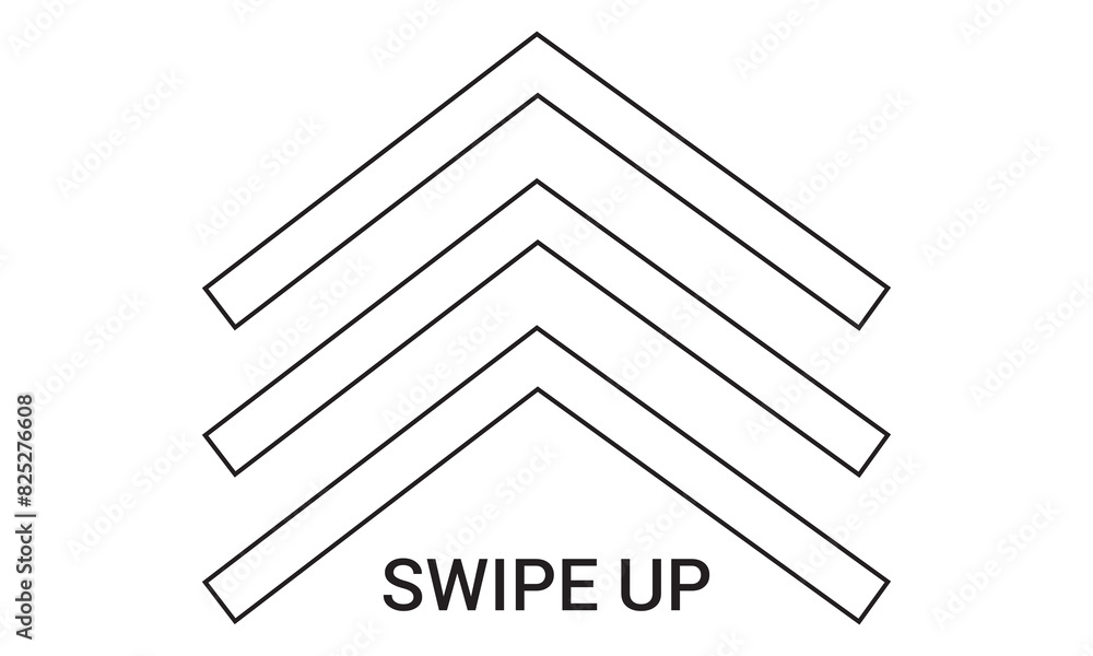 Poster swipe up icon . arrow up button symbol. buttons for social media stories. scroll pictogram. isolated