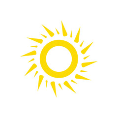 Sun logo design, vector logo design, illustration 