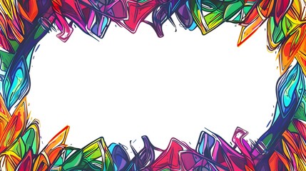 Vibrant Ornamental Doodle Page Border for Pride Day with Blank Empty Space for Message