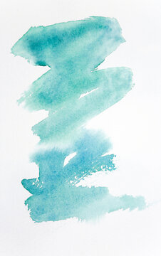 Watercolor brushstrokes in turquoise