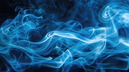 Fototapeta premium Blue smoke on a black background.
