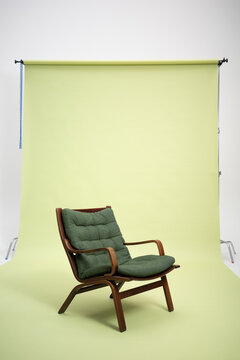Photo shoot of fancy armchair in studio