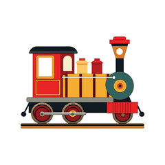 Retro style steam train vector illustration