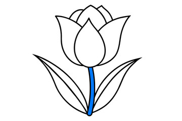 Blue Tulip vector illustration