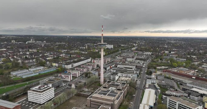 City in the German state of North Rhine Westphalia in the ruhr area in Germany, Essen. Urban aerial overview.