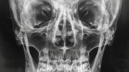 Facial Anatomy X-ray: Detailed Radiology and Imaging for Skull and Brain Diagnostics - Perfect for Healthcare and Orthodontic Platforms