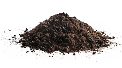 Dirt soil  pile  isolated on white background
