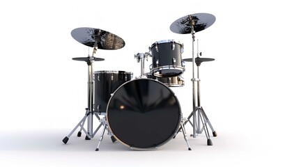 Fototapeta premium Drum Kit PNG Isolated on White Background