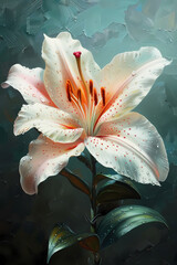 Oil paint art of an elegant flower