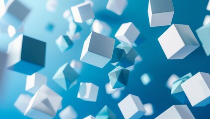 3D astract light blue geometric background