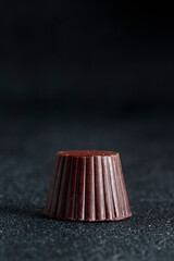 Delicious gourmet chocolate handmade candy from confectionery, homemade dark chocolate dessert on...