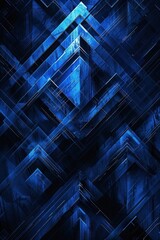 Elegant Intersecting Shapes on Midnight Blue Canvas