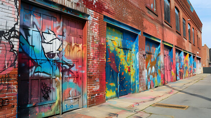Fototapeta premium Graffiti art on the walls, decorations that create beauty for buildings