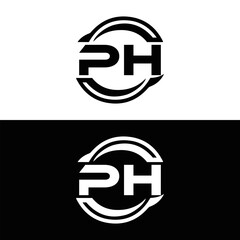 PH logo. P H design. White PH letter. PH, P H letter logo design. P H letter logo design in FIVE, FOUR, THREE, style. letter logo set in one artboard. P H letter logo vector design.