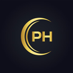 PH logo. P H design. White PH letter. PH, P H letter logo design. P H letter logo design in FIVE, FOUR, THREE, style. letter logo set in one artboard. P H letter logo vector design.