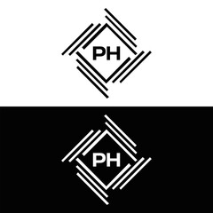 PH logo. P H design. White PH letter. PH, P H letter logo design. P H letter logo design in FIVE, FOUR, THREE, style. letter logo set in one artboard. P H letter logo vector design.