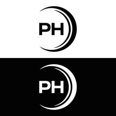 PH logo. P H design. White PH letter. PH, P H letter logo design. P H letter logo design in FIVE, FOUR, THREE, style. letter logo set in one artboard. P H letter logo vector design.
