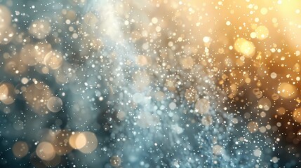 A scene of a particle snow, with a background of particles of matter and energy
